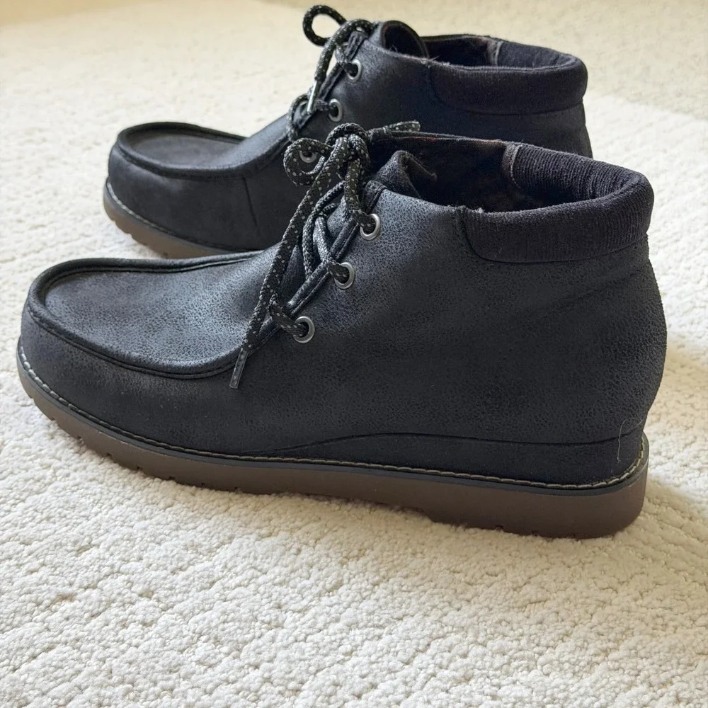 Skechers BOBS Skipper Tide Pool Black Ankle Boots Memory Foam 114718 Womens 8.5